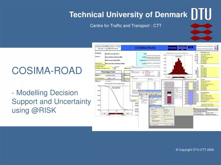 cosima road modelling decision support and uncertainty using @risk