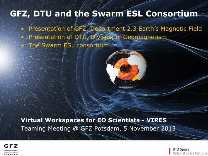 gfz dtu and the swarm esl consortium