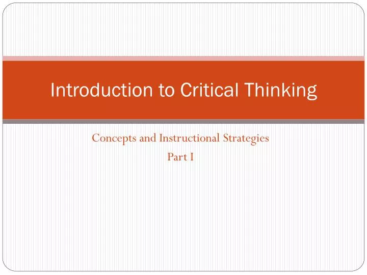 introduction to critical thinking