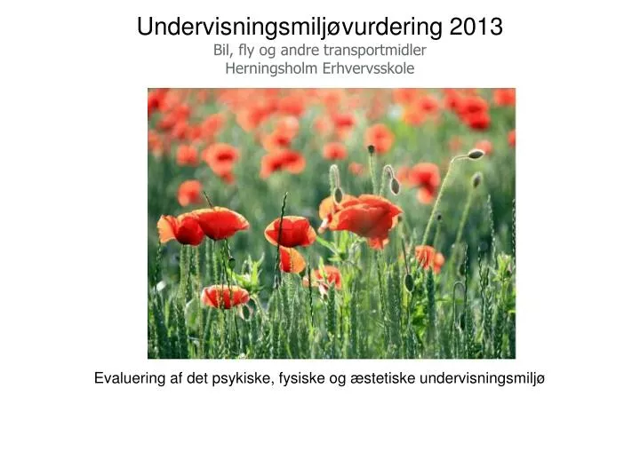 undervisningsmilj vurdering 2013 bil fly og andre transportmidler herningsholm erhvervsskole