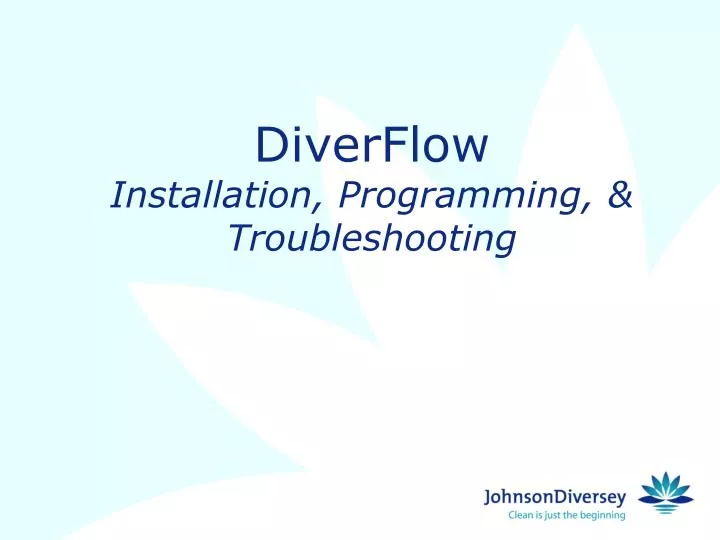 diverflow installation programming troubleshooting