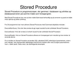 stored procedure