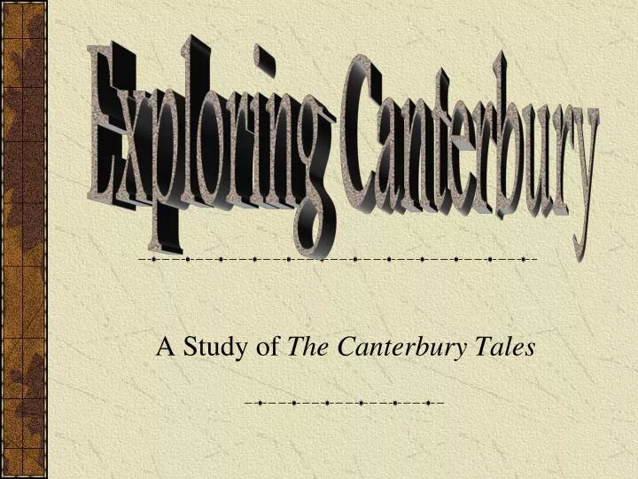 a study of the canterbury tales