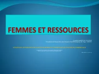 femmes et ressources