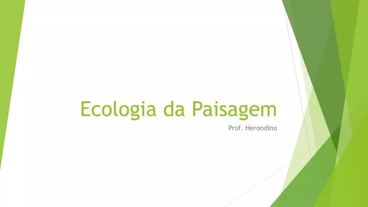 ecologia da paisagem