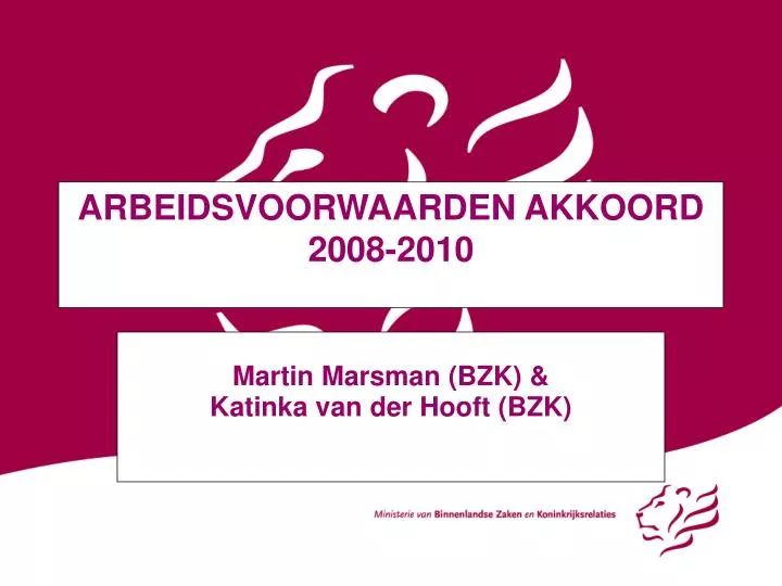 arbeidsvoorwaarden akkoord 2008 2010