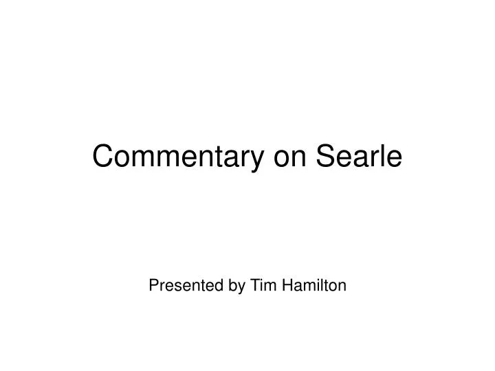 commentary on searle