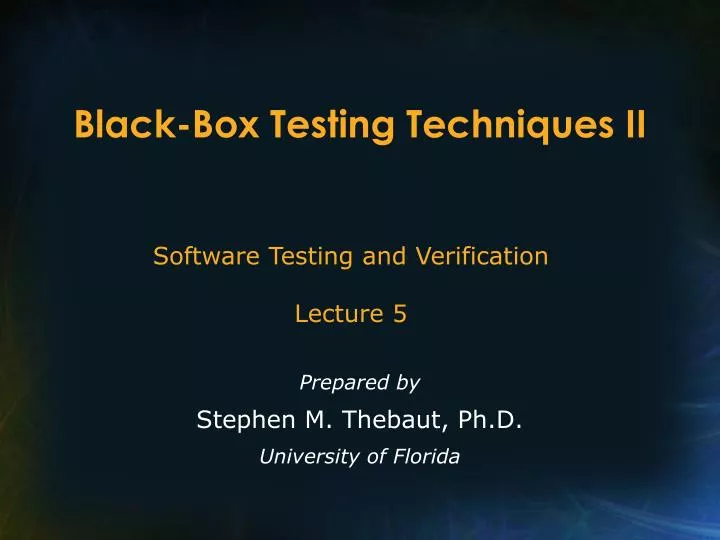 black box testing techniques ii