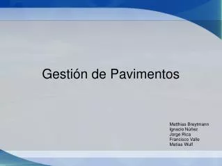 gesti n de pavimentos