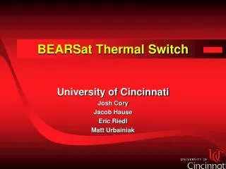BEARSat Thermal Switch
