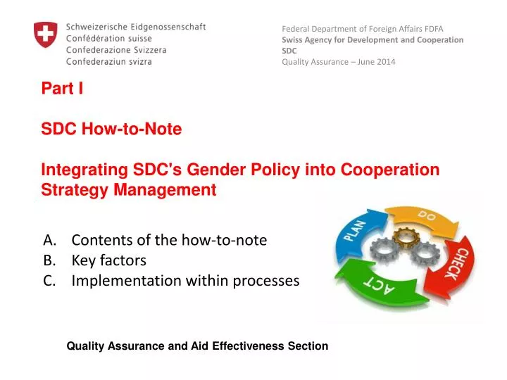 part i sdc how to note integrating sdc s gender policy into cooperation strategy management