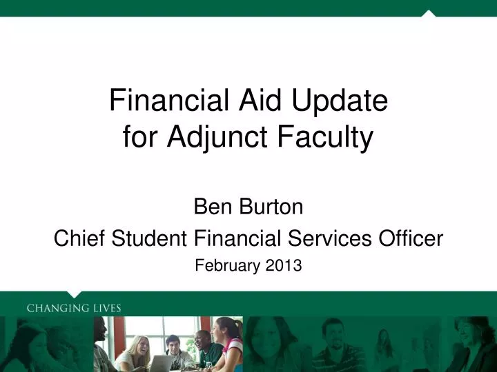 financial aid update for adjunct faculty