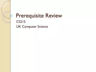 Prerequisite Review