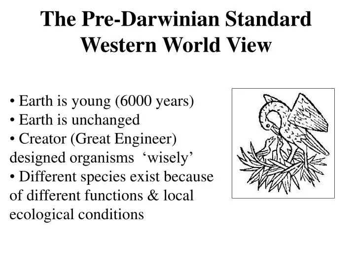 the pre darwinian standard western world view