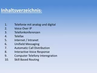 inhaltsverzeichnis