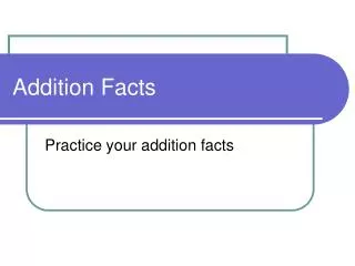 addition facts