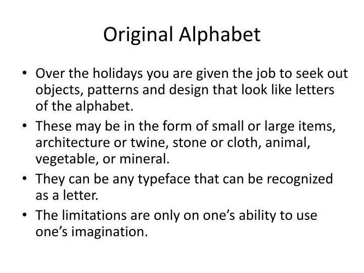 PPT - Original Alphabet PowerPoint Presentation, free download - ID:6221503