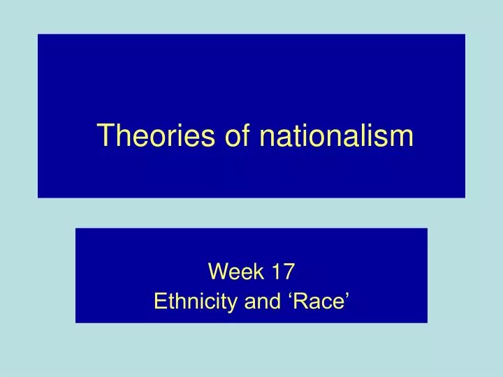 theories of nationalism