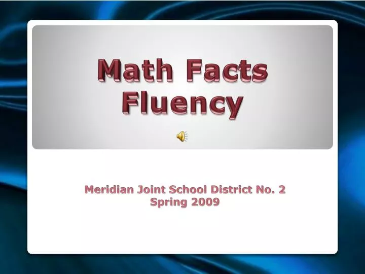 math facts fluency
