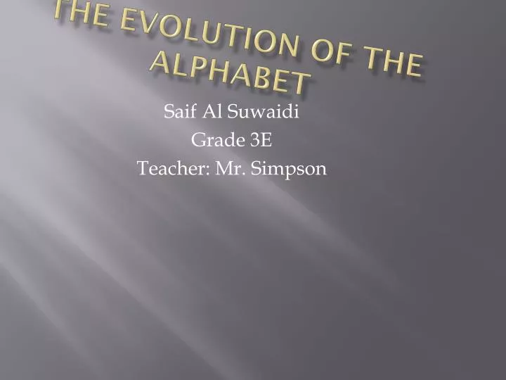 the evolution of the alphabet