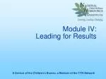 Module IV: Leading for Results - slide 1