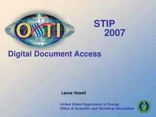 United States Department of Energy Office of Scientific and Technical Information