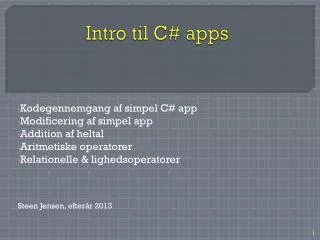intro til c apps