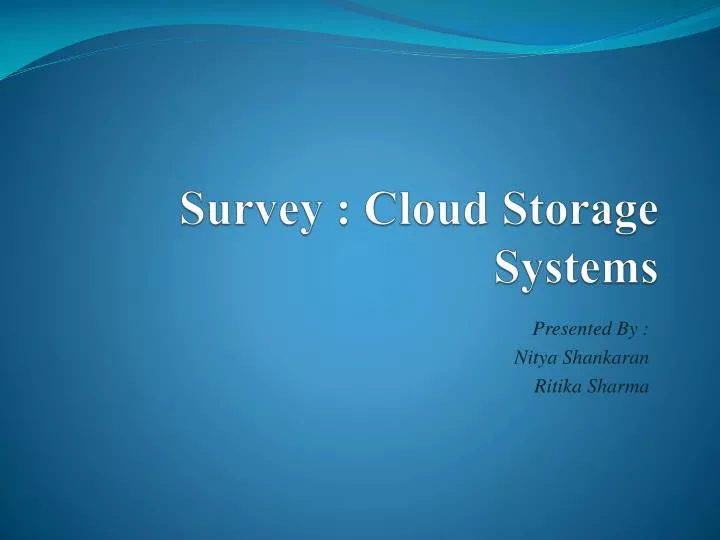 survey cloud storage systems
