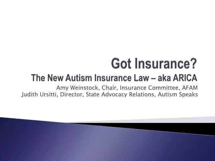 got insurance the new autism insurance law aka arica