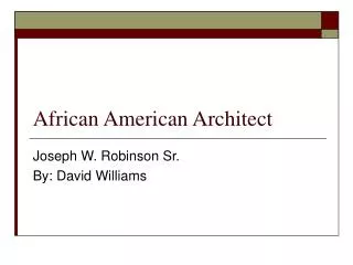 African American Architect