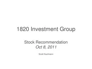 1820 Investment Group
