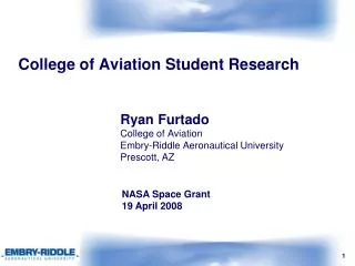 College of Aviation Student Research