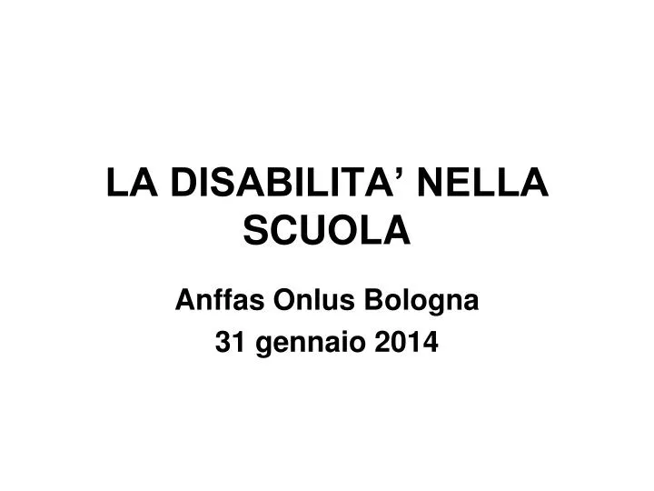 la disabilita nella scuola