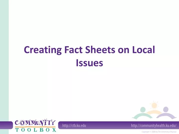 creating fact sheets on local issues