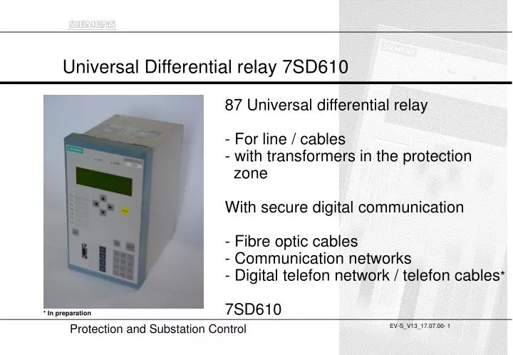 universal differential relay 7sd610