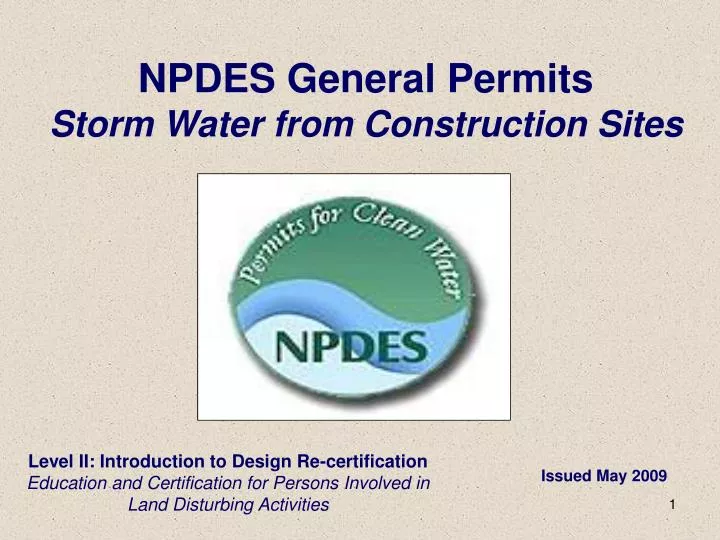 npdes general permits storm water from construction sites