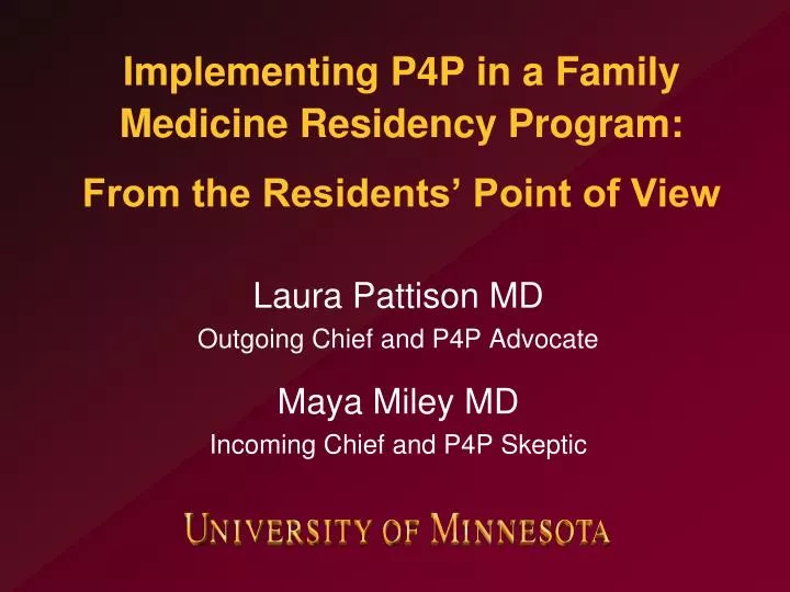 implementing p4p in a family medicine residency program from the residents point of view