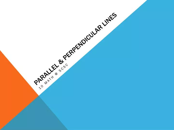 parallel perpendicular lines
