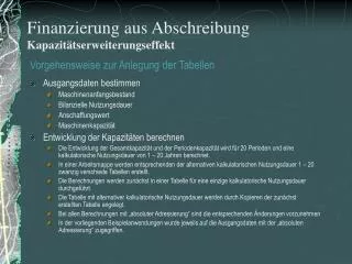 vorgehensweise zur anlegung der tabellen