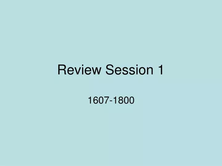 review session 1