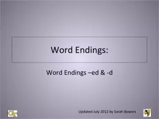 Word Endings: