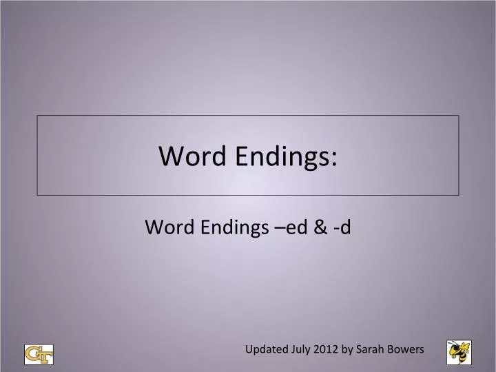 word endings