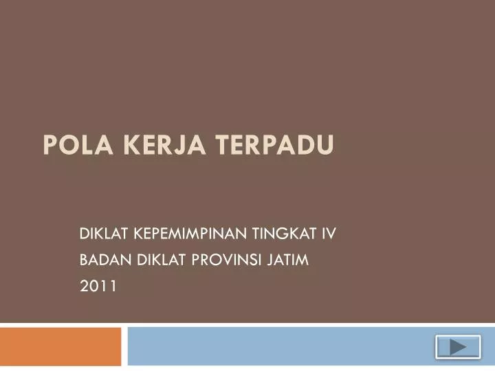 pola kerja terpadu