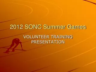 2012 SONC Summer Games