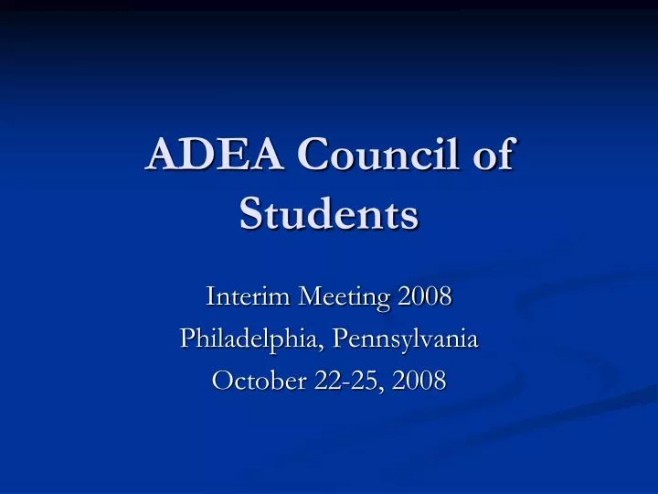 adea council of students