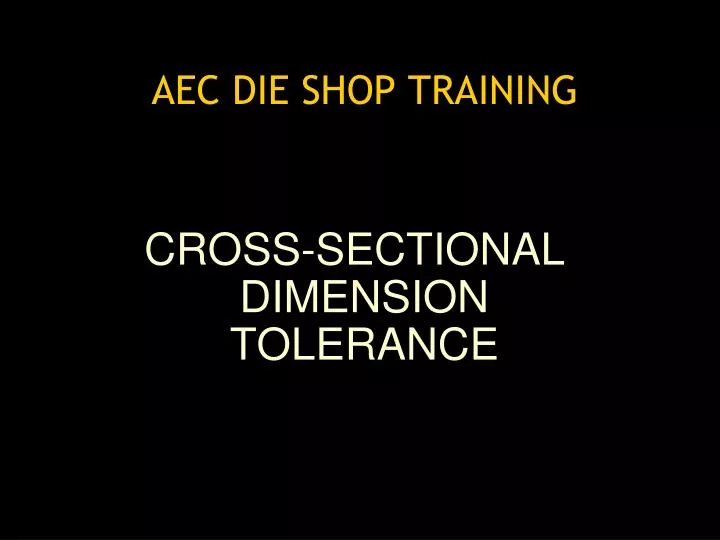 aec die shop training
