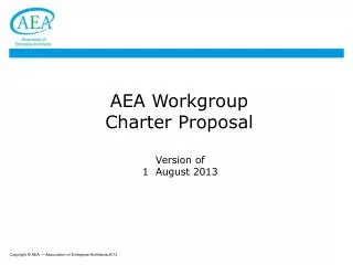 AEA Workgroup Charter Proposal