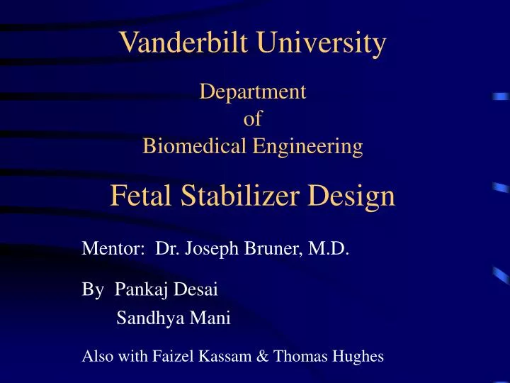vanderbilt university department of biomedical engineering fetal stabilizer design