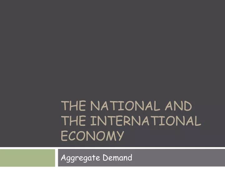 the national and the international economy