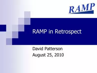 RAMP in Retrospect